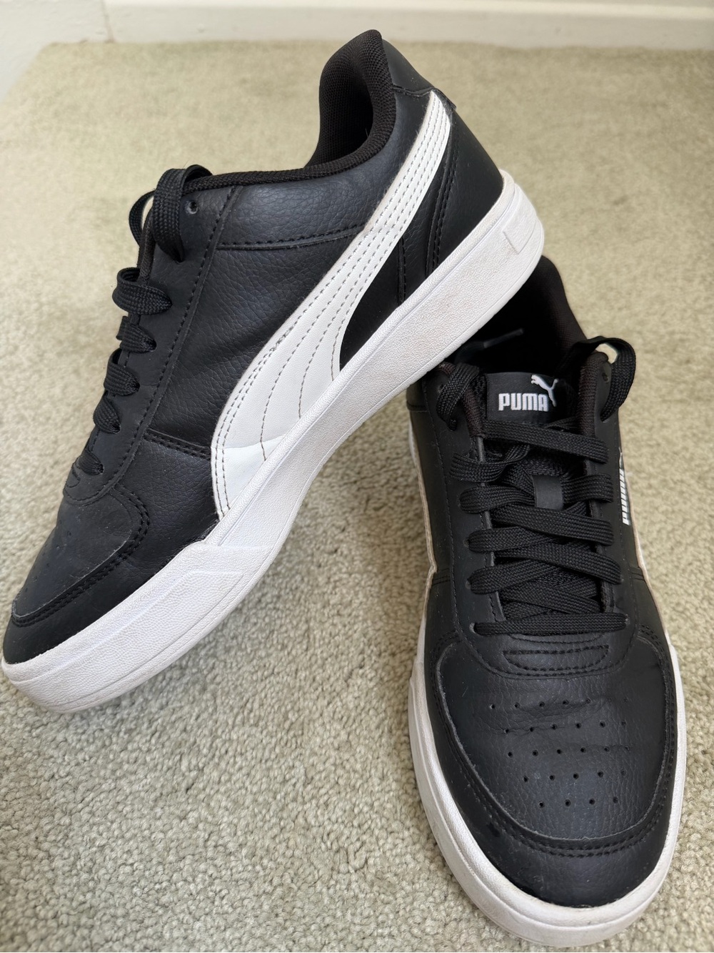 PUMA Caven 2.0 low-top retro court sneakers white, black Walking shoes 7